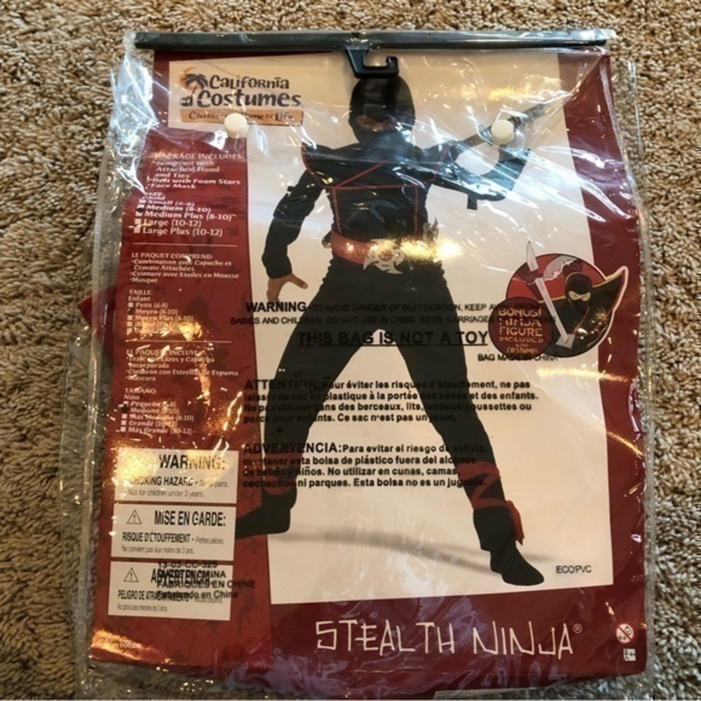 Boys stealth Ninja costume size M (8-10)